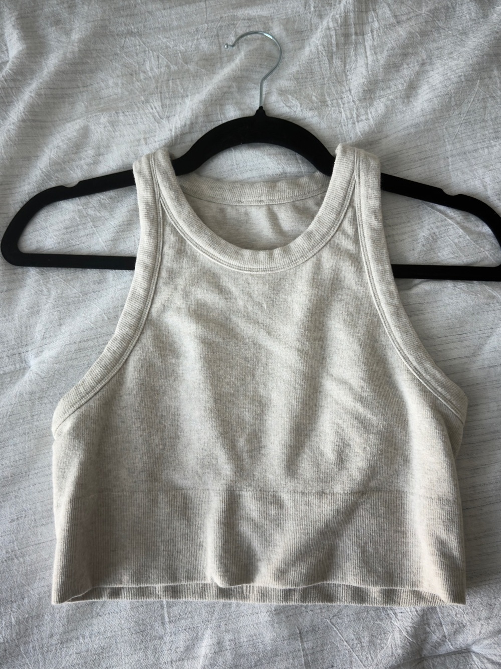 ALO Yoga Cream Ribbed Cropped Tank